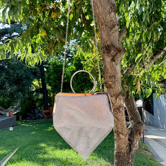 Rhinestone Clutch Crossbody Flowy mesh - Picture 10 of 15